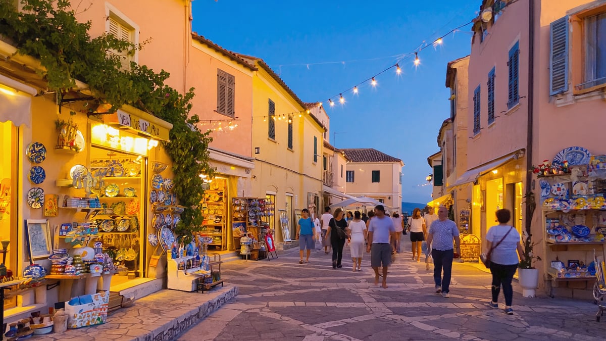 Amalfi Coast street life at dusk