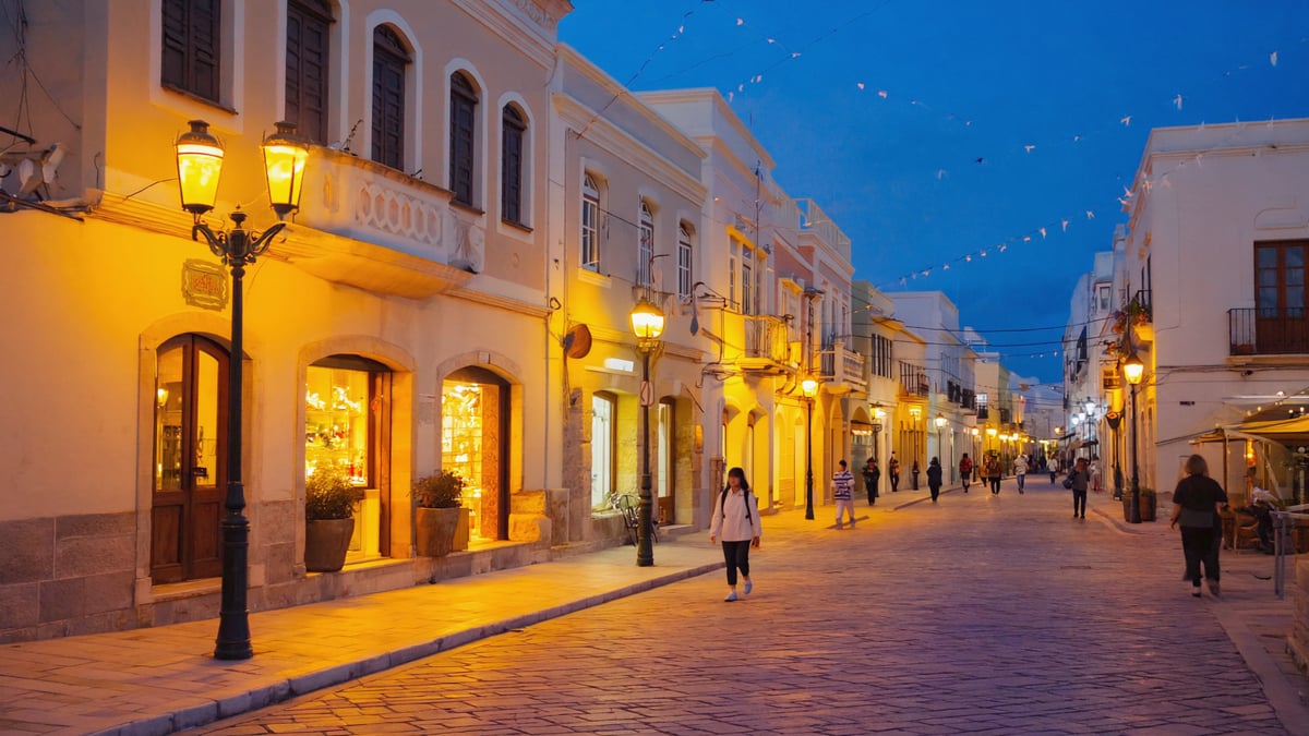 Azores Holiday street life at dusk