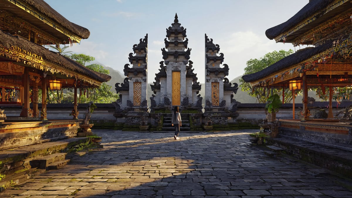 Bali Holiday historic old town and local architecture