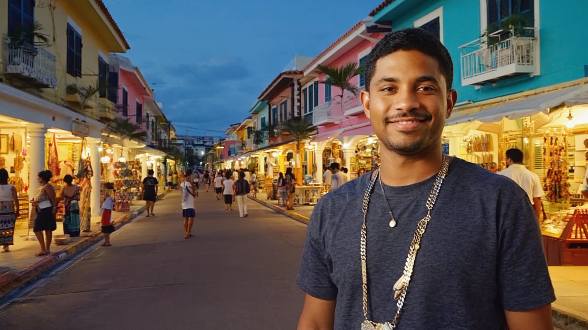 Barbados Holiday street life at dusk
