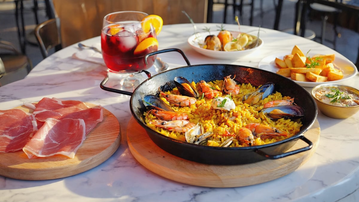 Catalan tapas paella and sangria