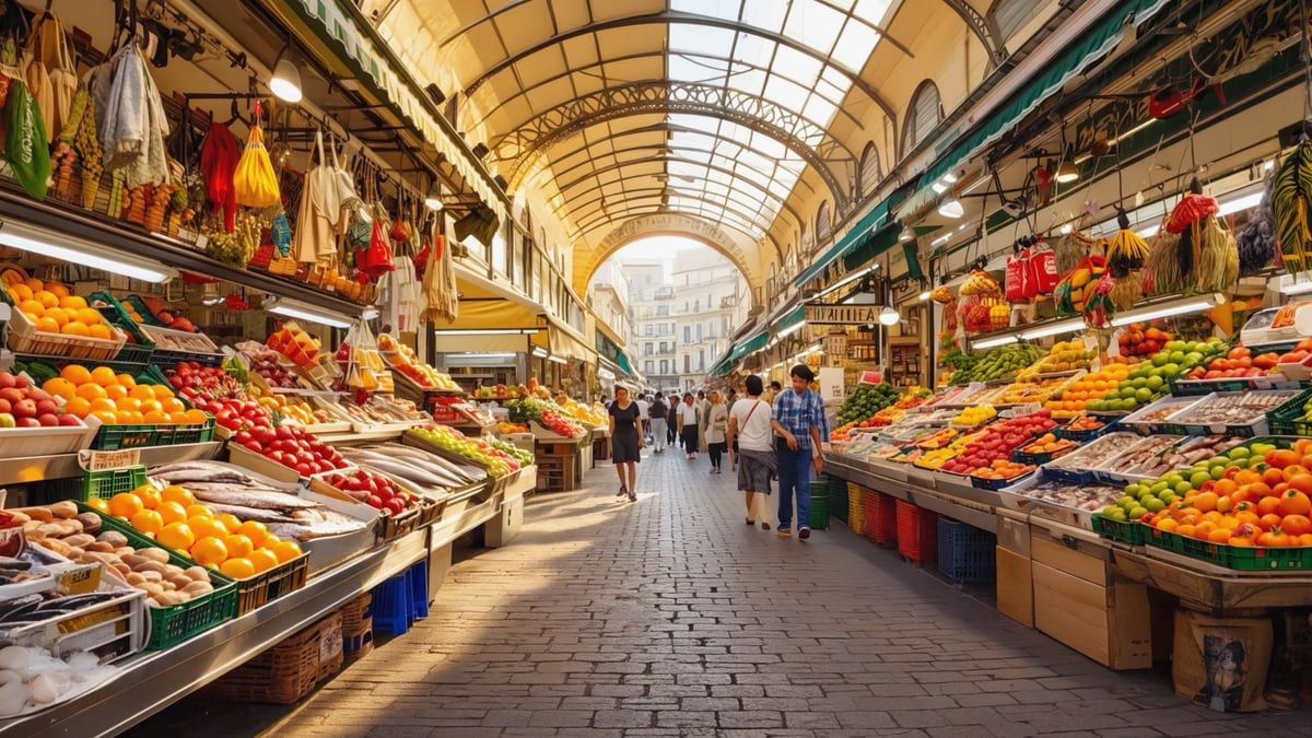 Las Ramblas La Boqueria market fresh fruit