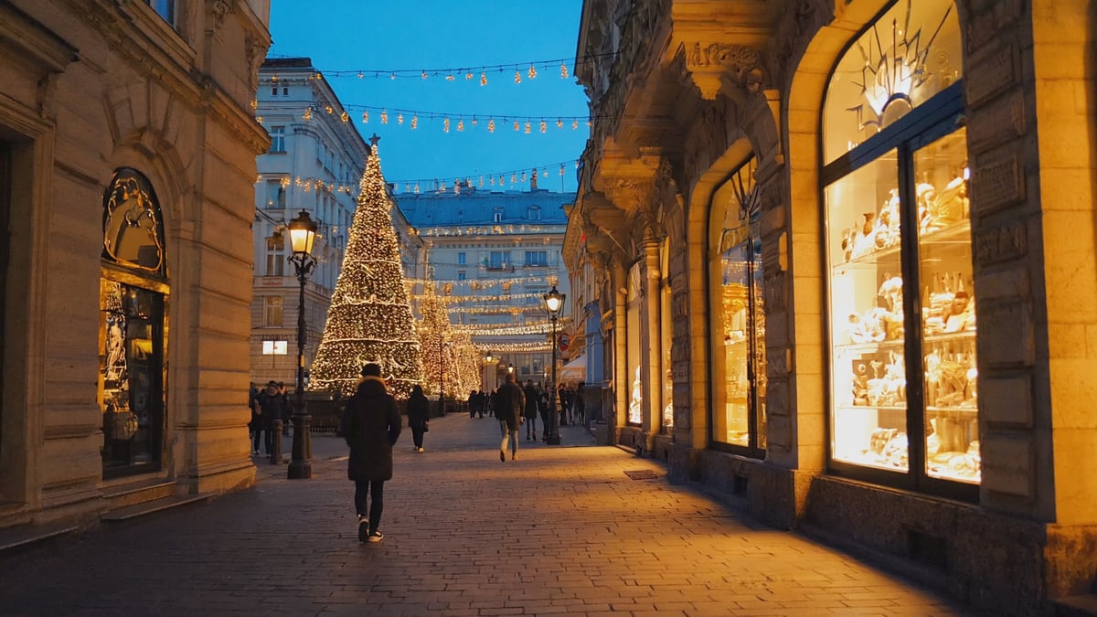Budapest Holiday street life at dusk
