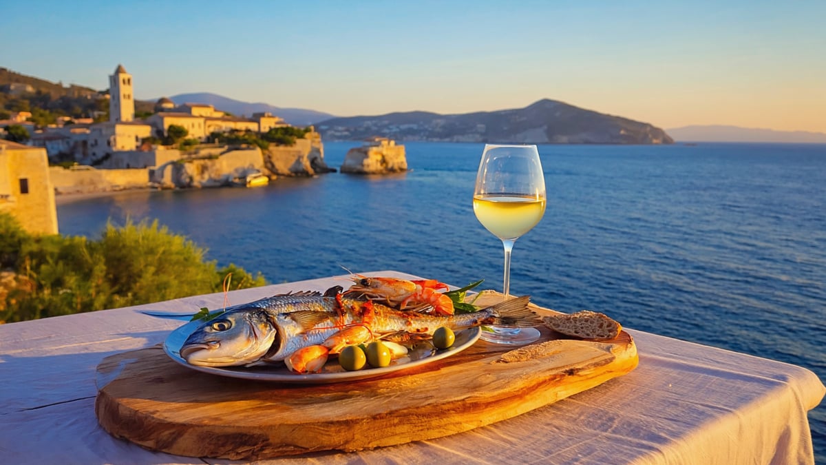 Dalmatian seafood platter with grilled fish