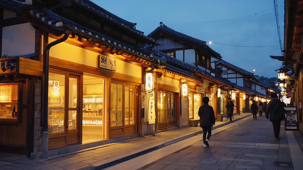 How street life at dusk