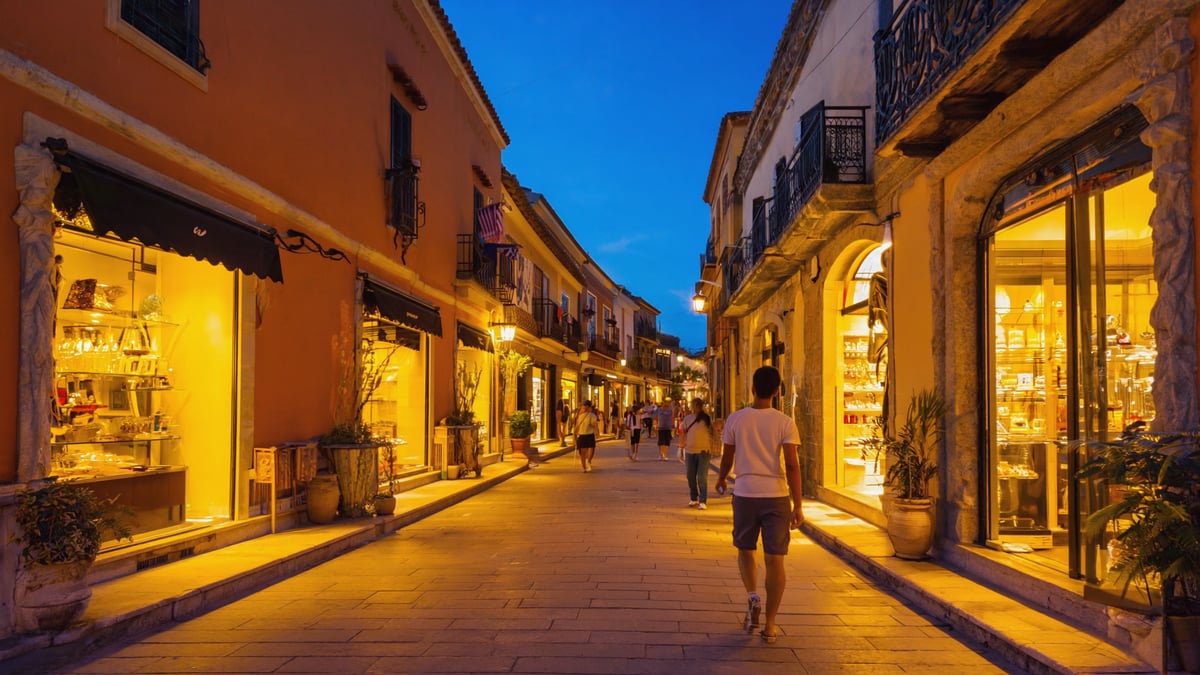 Ibiza Holiday street life at dusk