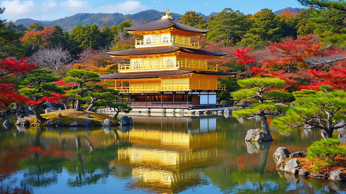 Kinkaku-ji Golden Pavilion and reflection pond