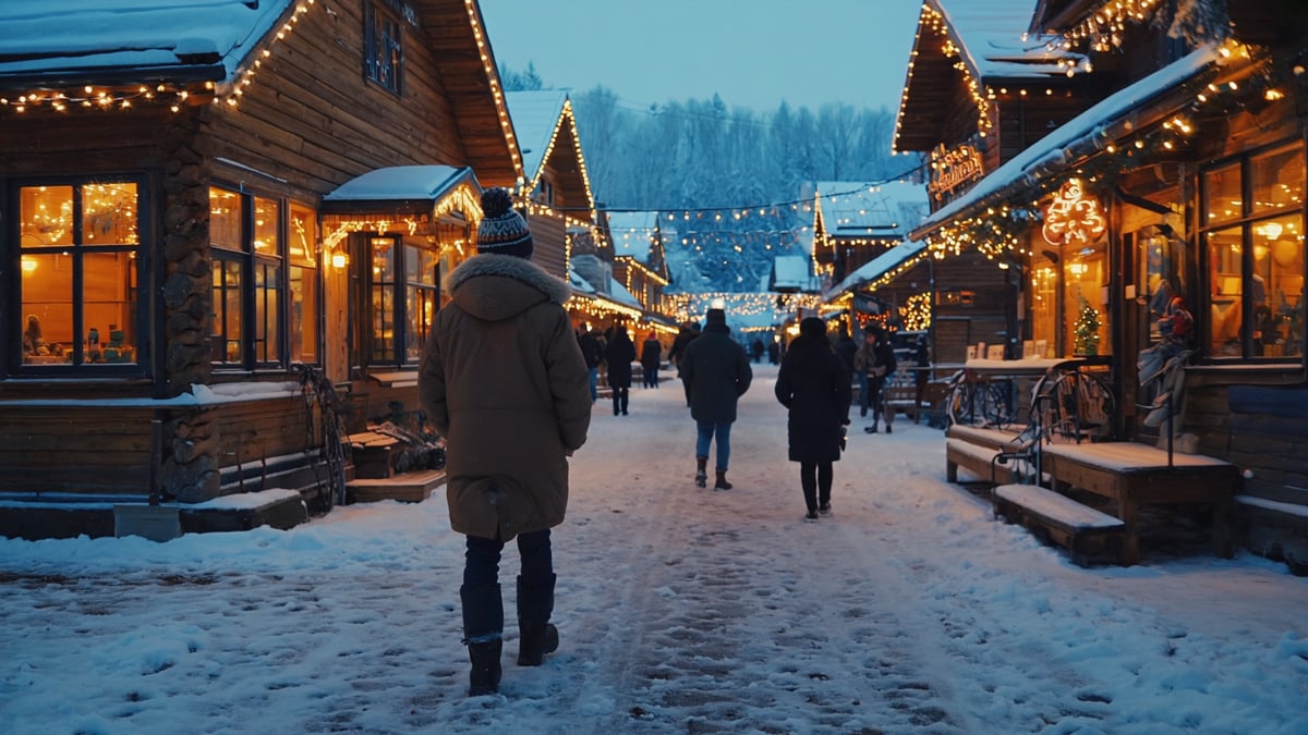 Lapland Holiday street life at dusk