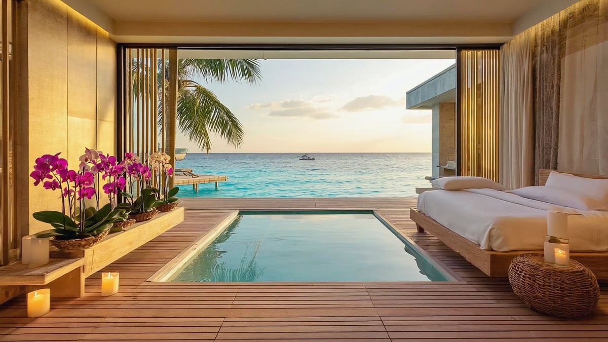 Maldives luxury spa overwater treatment room