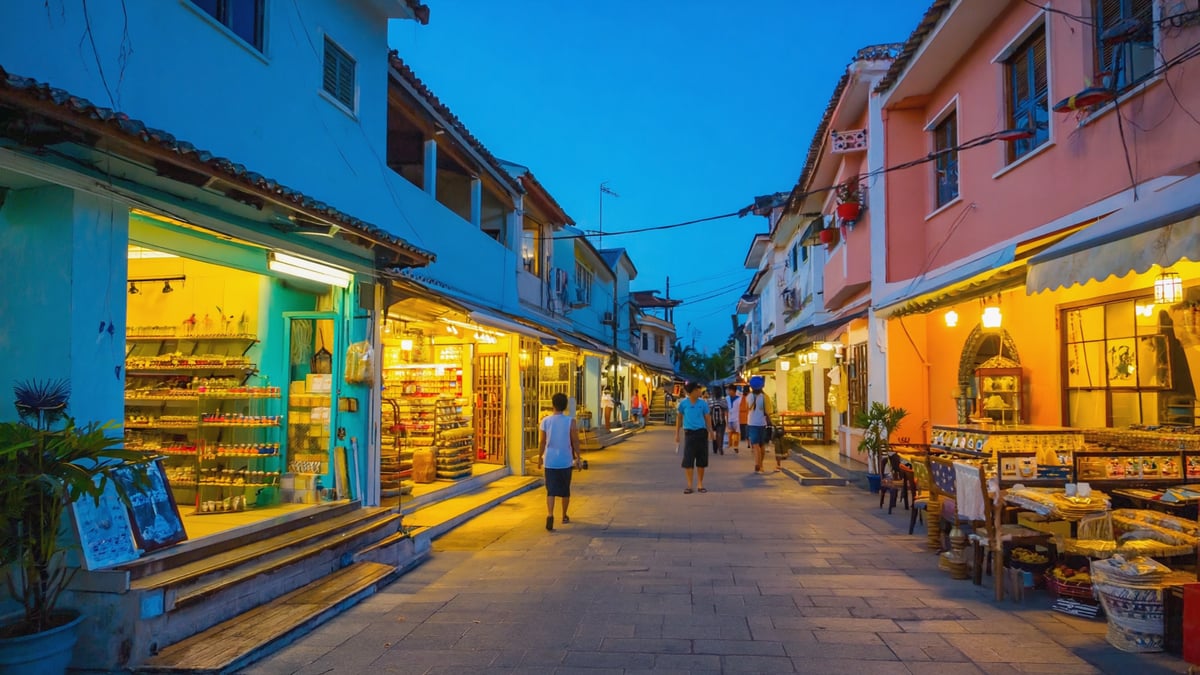 Maldives street life at dusk