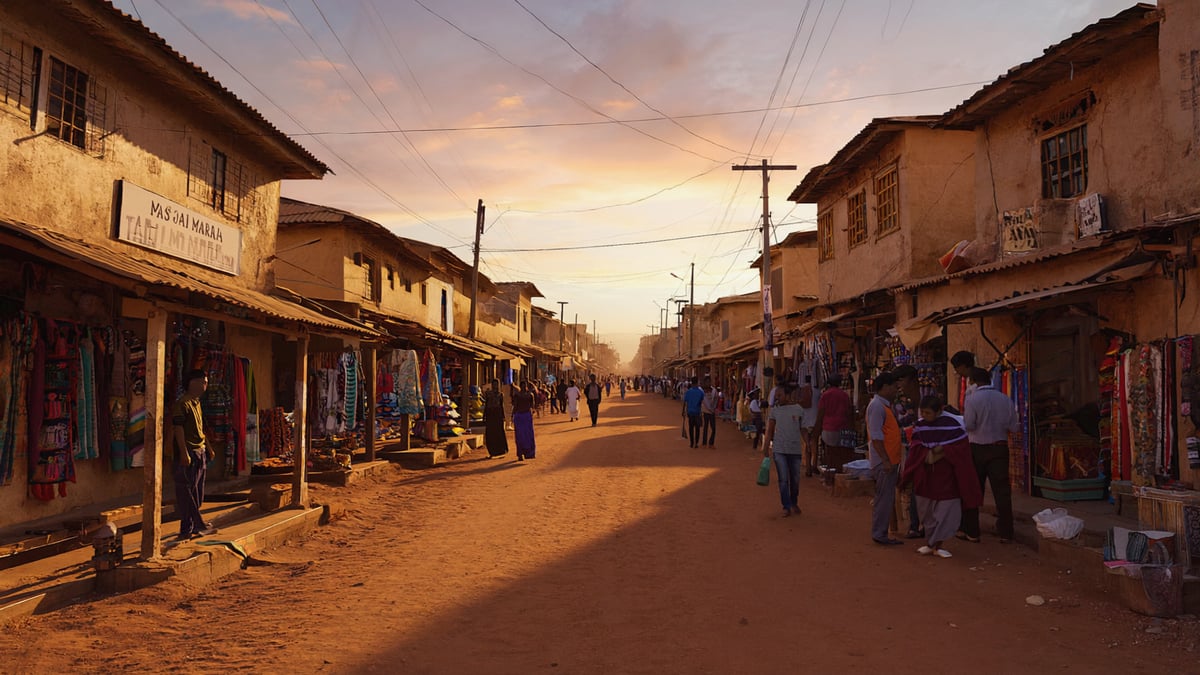 Masai Mara street life at dusk