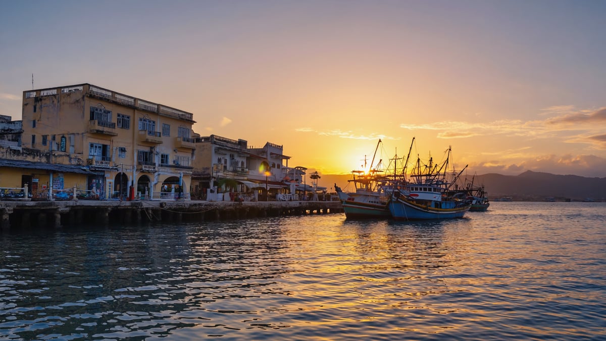 Port Louis colonial waterfront and markets