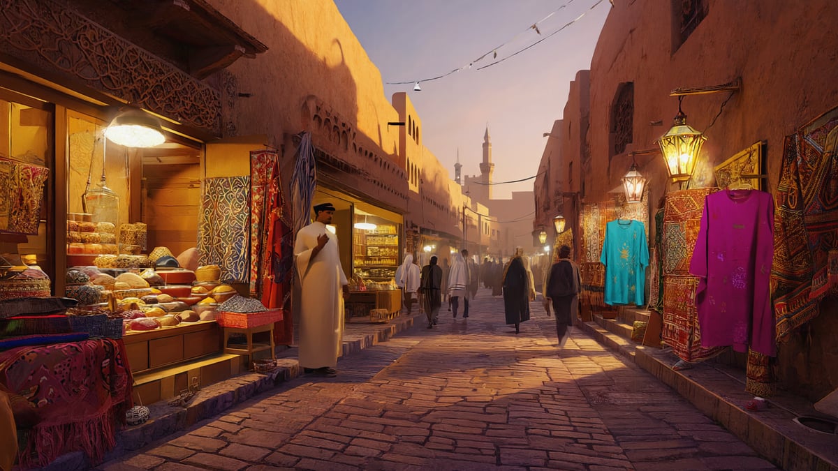 Morocco Holiday street life at dusk