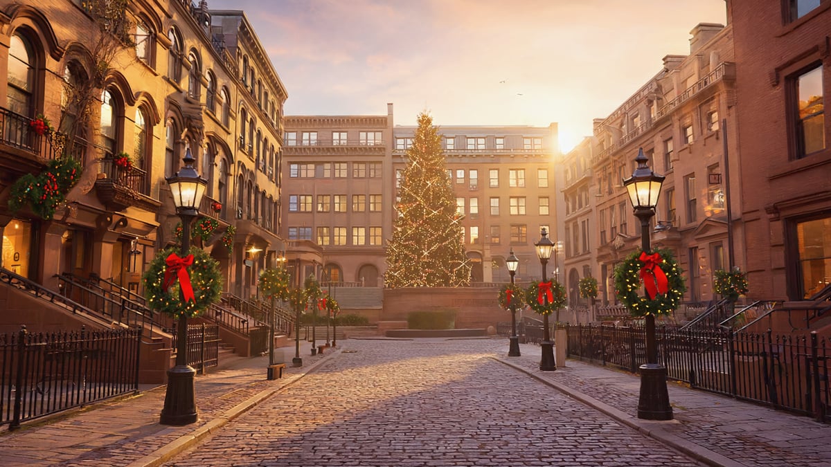 New York City Holiday historic old town and local architecture