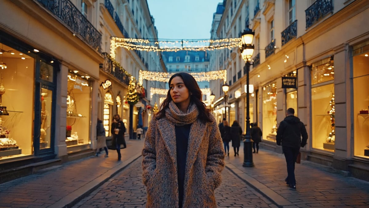 Paris Holiday street life at dusk