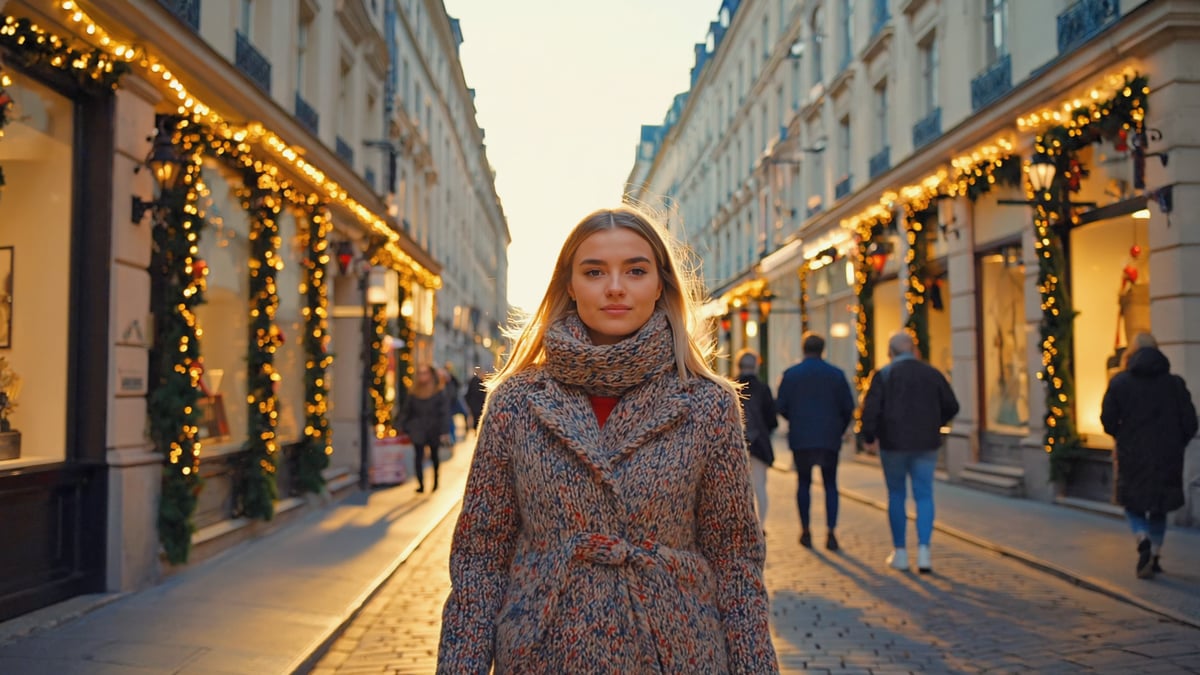 Paris Holiday street life at dusk