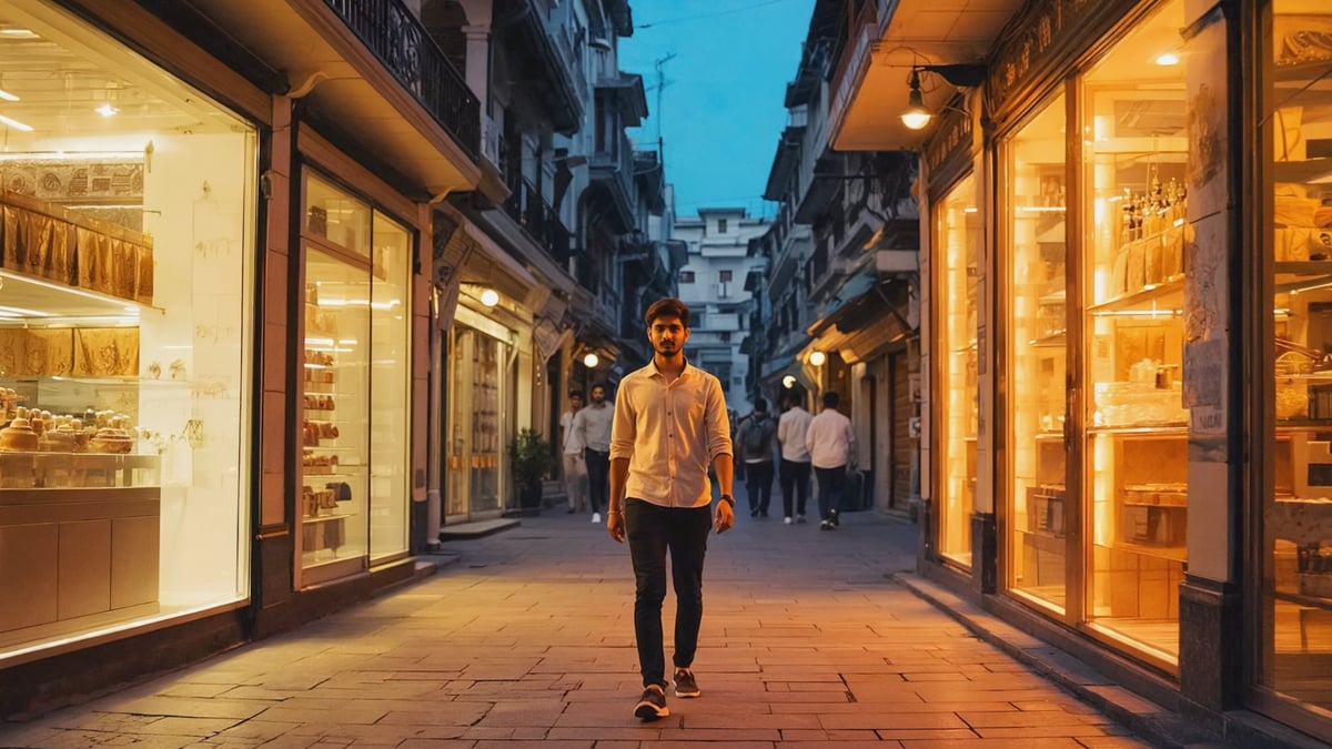 Practical street life at dusk