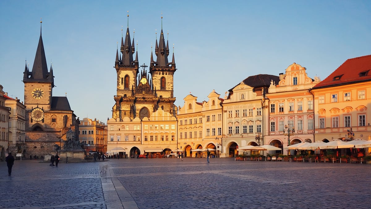 Old Town Square astronomical clock and Týn Church
