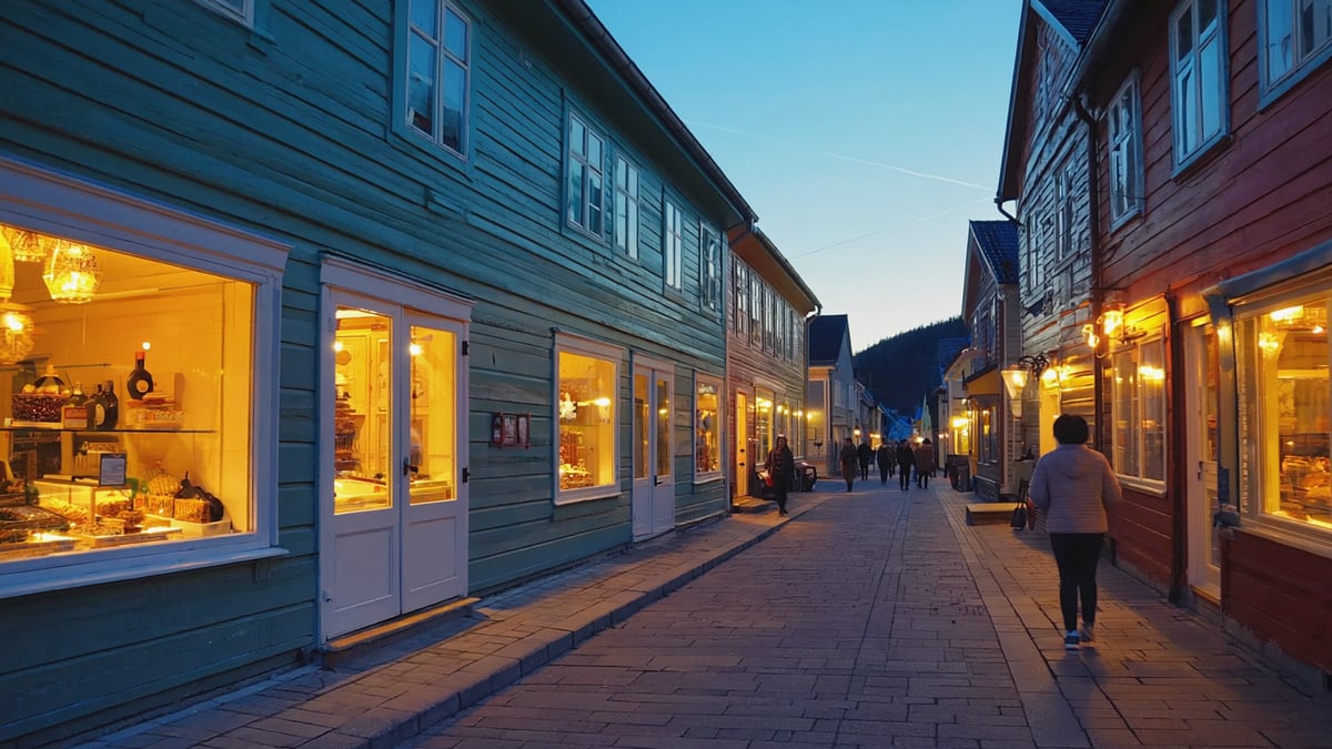Reykjavik City Break street life at dusk