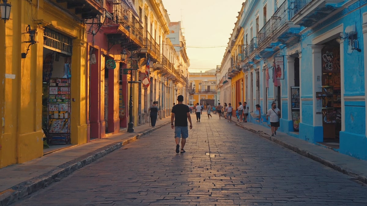 Rio street life at dusk