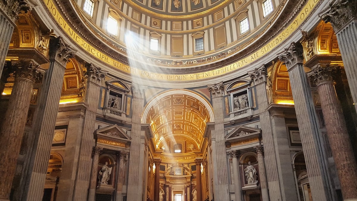Vatican St Peter's Basilica dome interior