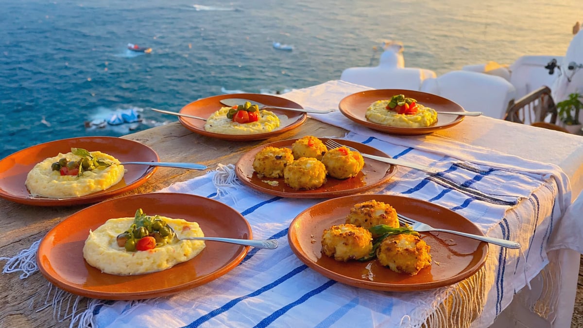 Traditional Santorini cuisine and local dining