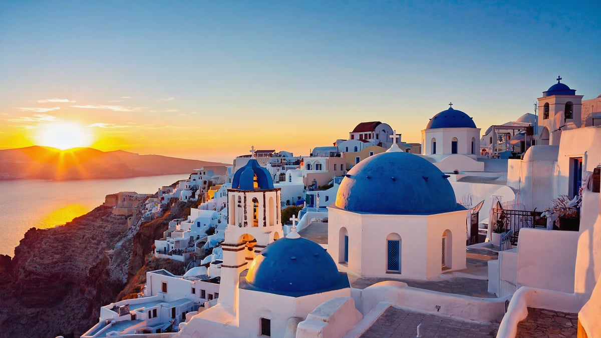 Natural landscape near Santorini