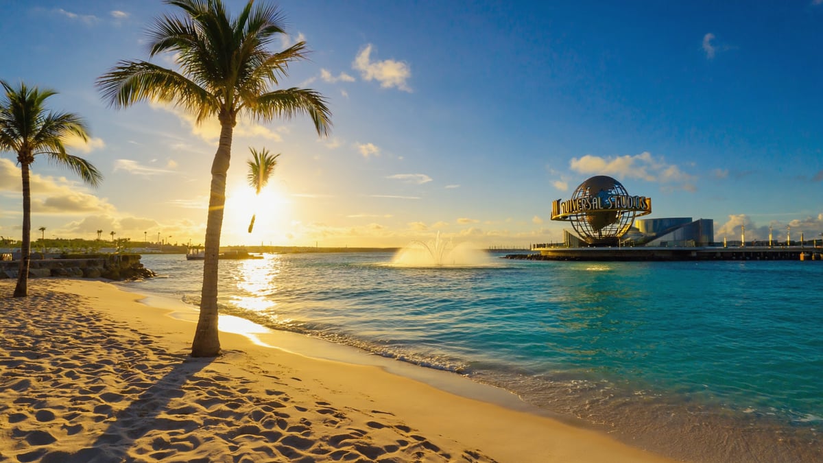Sentosa Island beach and Universal Studios
