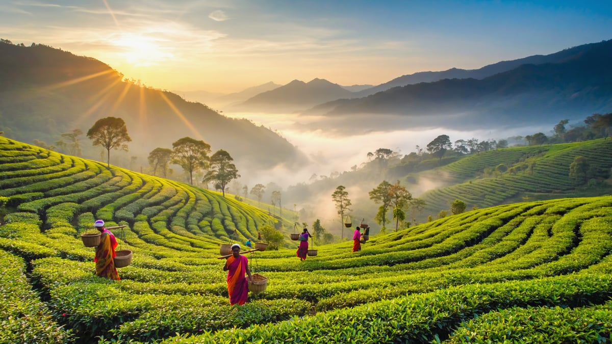 Ella tea plantations rolling green hills
