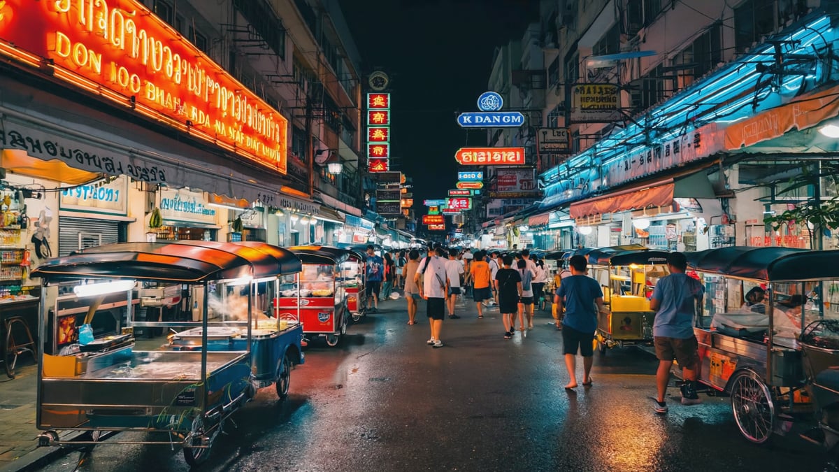 Khao San Road Bangkok nightlife neon