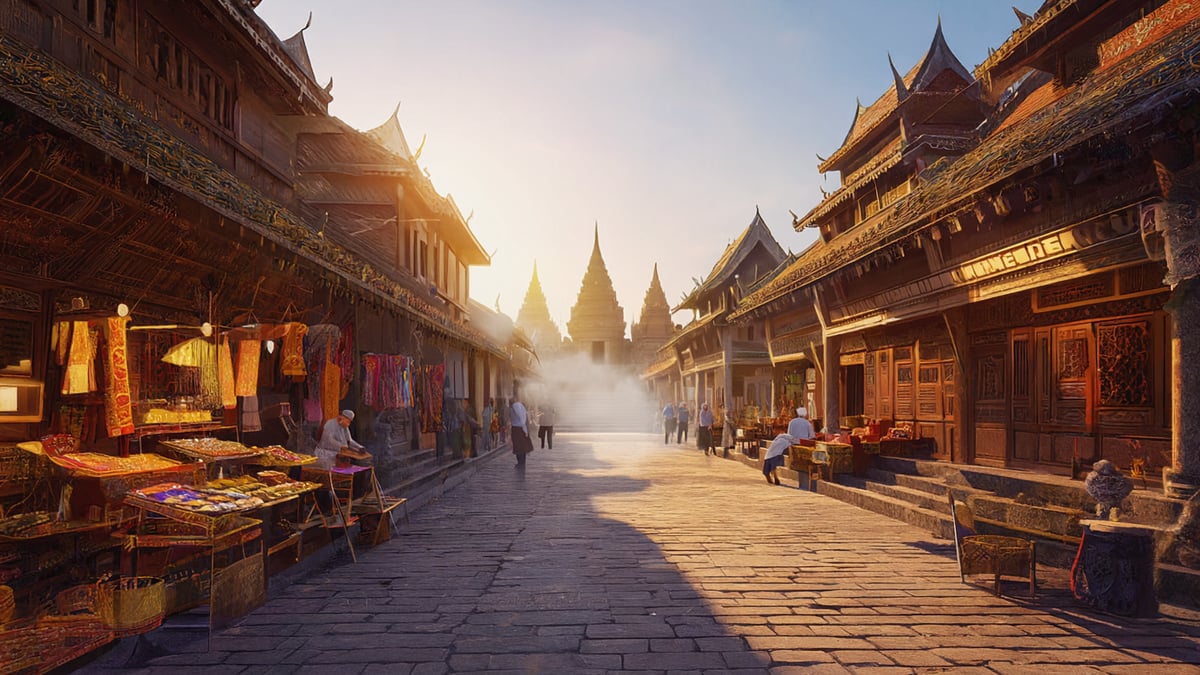 Thailand Holiday historic old town and local architecture