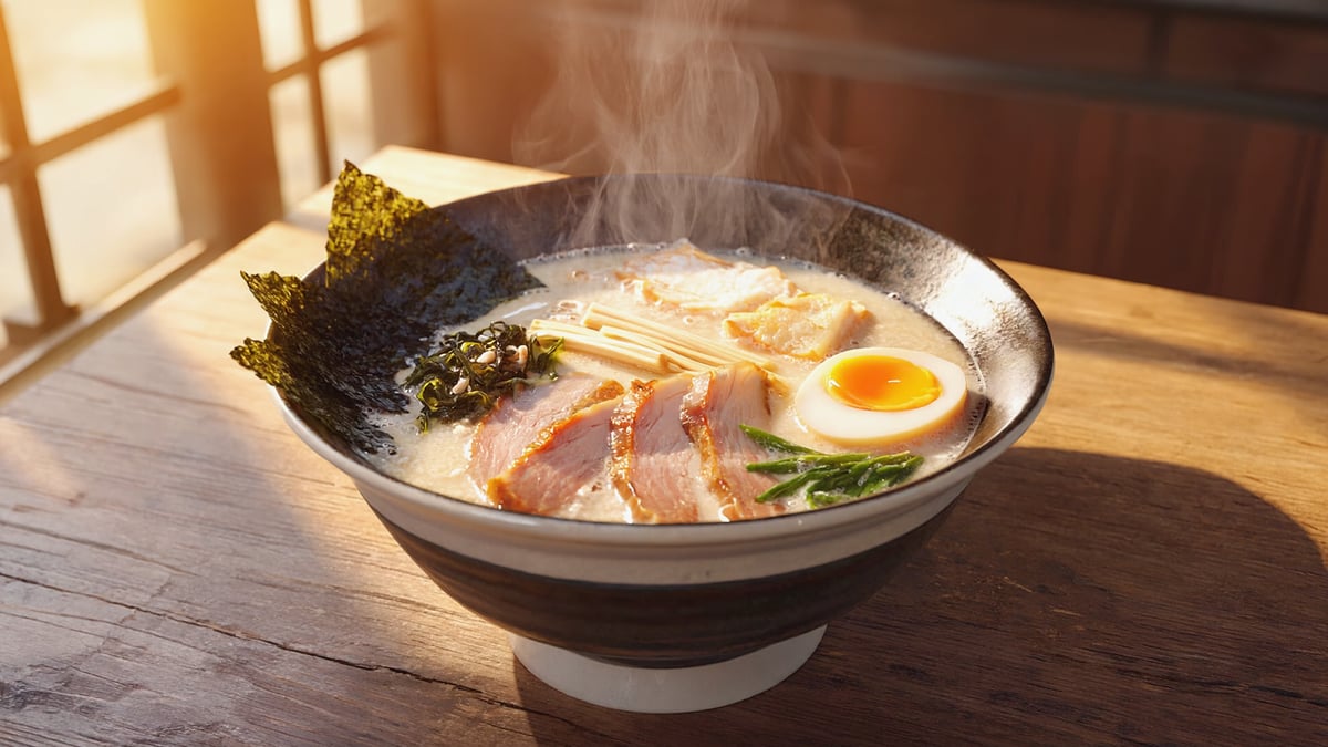 Tokyo ramen bowl with chashu pork