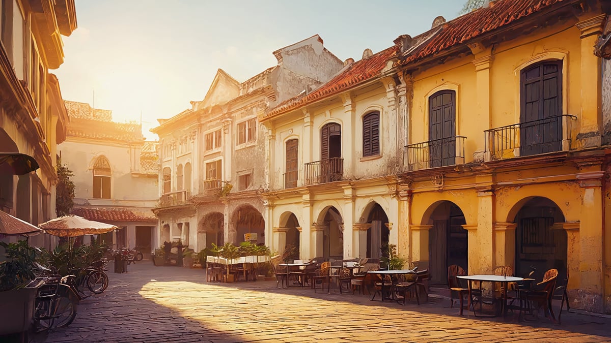 Vietnam Holiday historic old town and local architecture